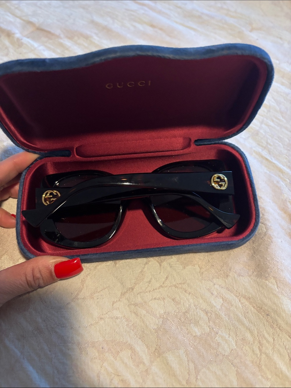 Gucci Black Sunglasses with Gold Double-G Accents - Women